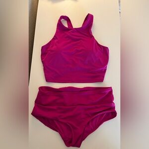 Athleta Hot Pink Active Bikini Set Top